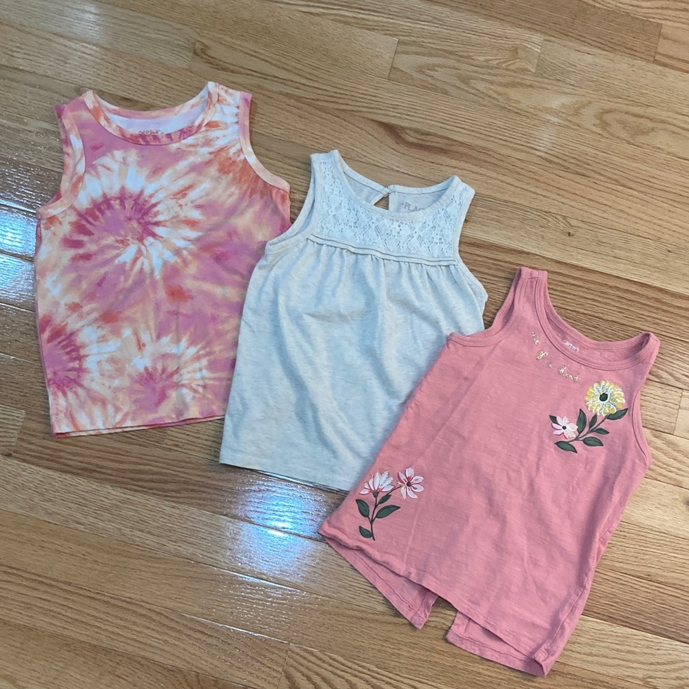 Carter's Pink, Cream, and Tie-Dye Tank Tops